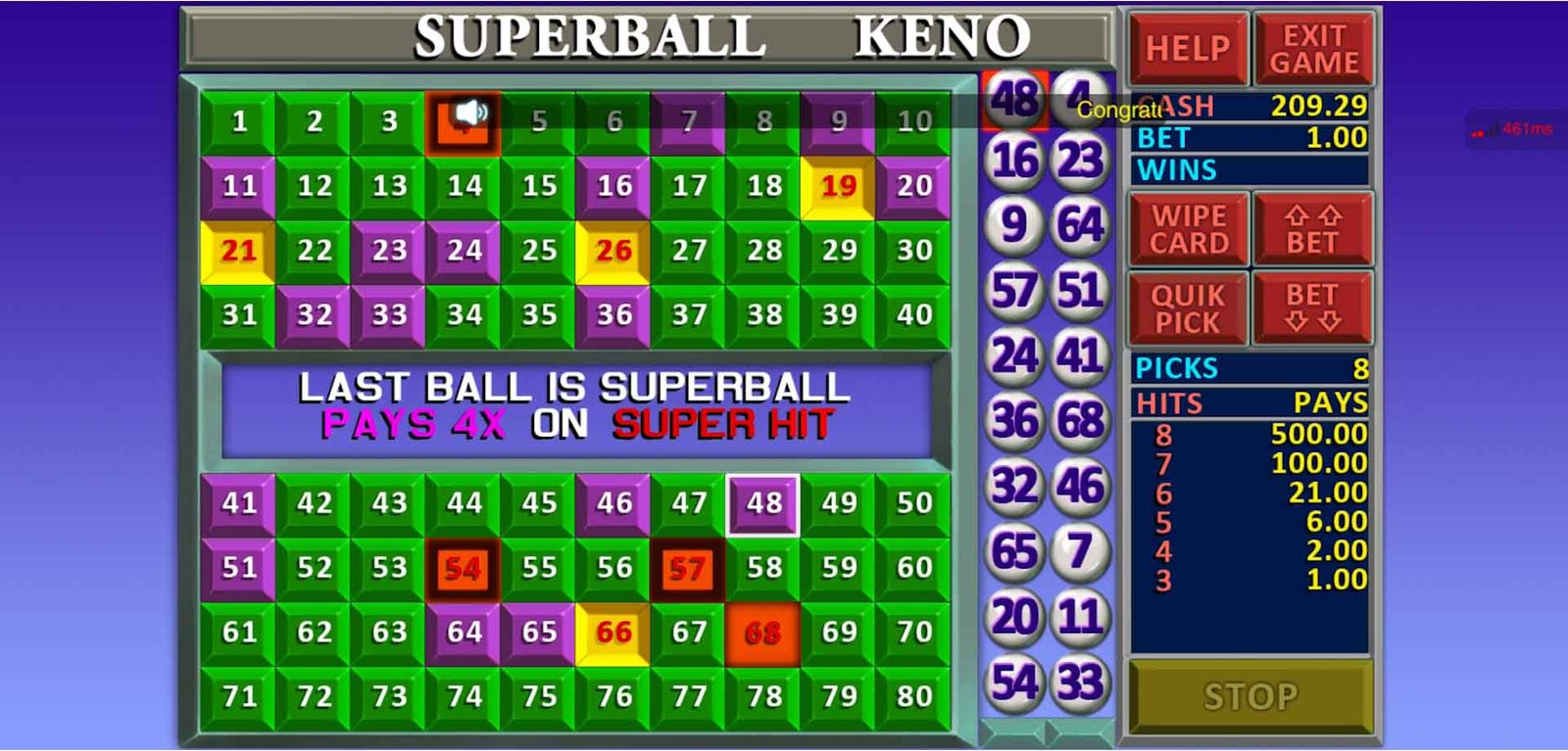 Super Ball Keno 4